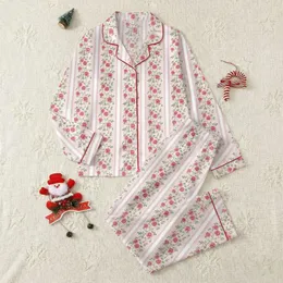 Romantic Botanical: Pure White Blush Pink Vertical Stripe, Rose Vine & Delicate Lace Garment Satin Pajamas Set
