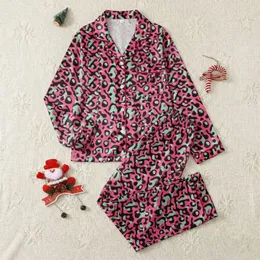 Women's Modern Minimalist Hot Pink Mint Black Abstract Organic Flowing Pattern Satin Pajamas Set