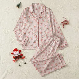 Women's Delicate Muted Rose Coral Peach Sage Green Rosebud Bloom Vintage Illustrative Pattern Satin Pajamas Set