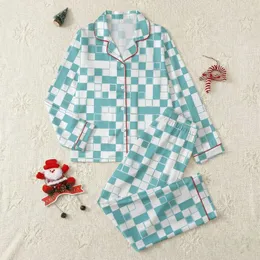 Modern Geometry Lover: Vibrant Teal White Rectangular Square Block Design Satin Pajamas Set