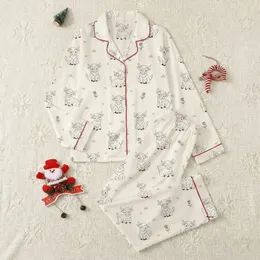Highland Cow Lovers' Black Line Art Whimsical Calves Seamless Pattern with Thistles on Pale Cream Satin Pajamas Set