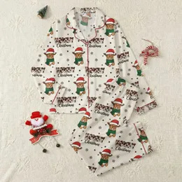Country Christmas Lovers' Whimsical Highland Cow, Red Santa Hat, Green Plaid Scarf, Cowhide 'HOWDY' Text, Black Snowflakes, Cream Background Satin Pajamas Set