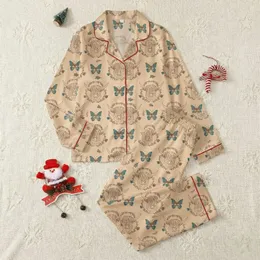 Highland Cow Lovers' Rustic Hand-Drawn Highland Cow Heads Floral Wreath Pattern Soft Sand Beige Muted Teal Satin Pajamas Set