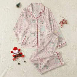 Sewing Enthusiast's Blush Pink Pastel Vintage Sewing Machine Tailoring Tools Pattern Satin Pajamas Set