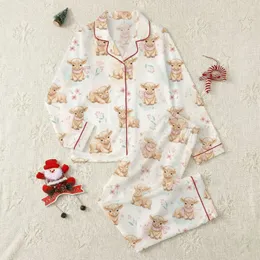 Cozy Style Fans' Watercolor Baby Highland Cow Pink Plaid Scarf Blush Floral & Lavender Foliage Satin Pajamas Set