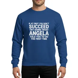 Women's White Distressed Grunge Stacked Typographic Angela Quote Sweatshirt