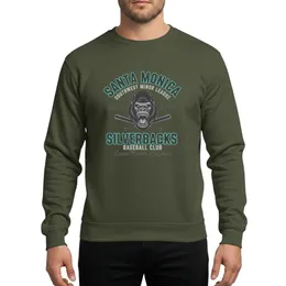 Retro Sports Style Enthusiasts' Distressed Grunge Gorilla Baseball Logo Cyan Magenta Chromatic Aberration Sweatshirt