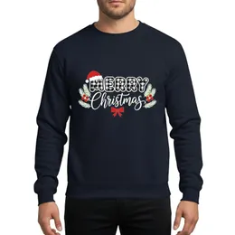 Holiday Season Enthusiasts Rustic Buffalo Plaid MERRY Christmas Red Santa Hat White Script Pine Berries Sweatshirt