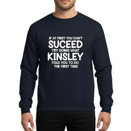 Sassy Women's White Hand-Drawn Casual Sans-Serif Typographic Stacked Humorous Kinsley Name Quote Sweatshirt