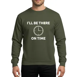 Witty Expression Admirers' White Outline Minimalist Typographic Clock Graphic Sweatshirt