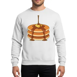 Breakfast Enthusiasts' Fluffy Pancake Stack with Melting Butter & Golden Syrup Drizzle Art Sweatshirt