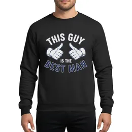 Best Man Bold Distressed Vintage White Navy Blue Thumbs Up Celebration Design Sweatshirt