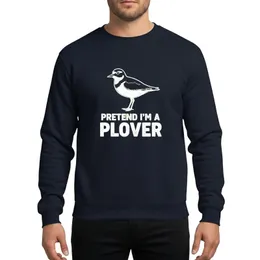 Halloween Costume Enthusiasts' White Distressed Plover Bird Minimalist Grunge Hand-Drawn Typography Sweatshirt
