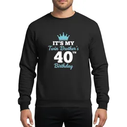 Sibling's 40th Birthday White Light Blue Regal Crown Bold '40TH' Script Typography Sweatshirt