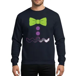 Festive Celebrators' Stylized Gingerbread Costume Green Bow Tie Purple Buttons White Icing Sweatshirt