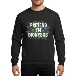 Humor & Greek Mythology Fans Whimsical White Text Dark Green Grapevines Deep Purple Grapes Design Sweatshirt