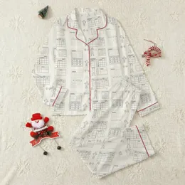 Active Lifestylers' Minimalist Cream Charcoal Fitness Log Grid Pattern with Barbell Icons Satin Pajamas Set