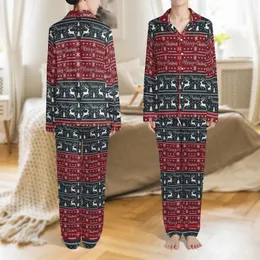 Holiday Decor Enthusiasts' Red & Grey Folk Knit Pattern with White Snowflakes, Reindeer & Teal Merry Christmas Script