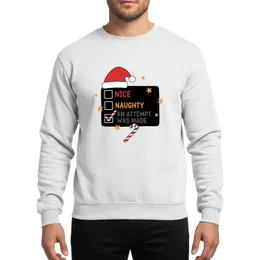 Nice Naughty An Attempt Was Made Playful Holiday Checklist Graphic Sweatshirt