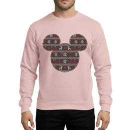 Christmas Fair Isle Knitted Ear Silhouette - Charcoal Red Snowflake Reindeer Stars Sweatshirt