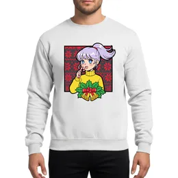 Kawaii Anime Girl Candy Cane Festive Pixel Art Otaku Christmas Sweatshirt