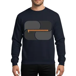 Women's Minimalist Geometric Abstract Interlocking Charcoal Grey Warm Rust Gold Zipper Detail Sweatshirt
