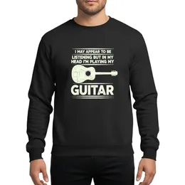 In My Head I'm Playing My Guitar Distressed Grunge Acoustic Fan Graphic Sweatshirt