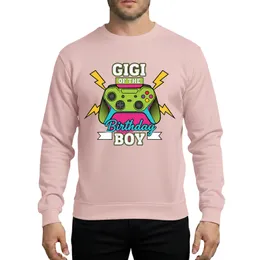 Gigi Birthday Boy Gamer Party Vibrant Controller Lime Green Cyan Pink Yellow Art Sweatshirt