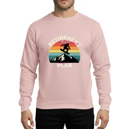 Retro Distressed Snowboarding Retirement Plan Mid-Air Grab Mountain Sunset Sweatshirt