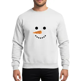 Winter Snowman Face Black Eyes Orange Carrot Nose Flat Graphic Art Sweatshirt
