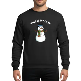Cute Cartoon Snowman Black Top Hat Striped Scarf 'Lazy Holiday Pajama' Design Sweatshirt