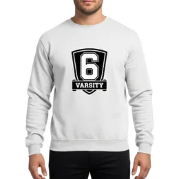 Bold Collegiate Sports Number 6 Triple Outline Shield Varsity Banner Emblem Sweatshirt