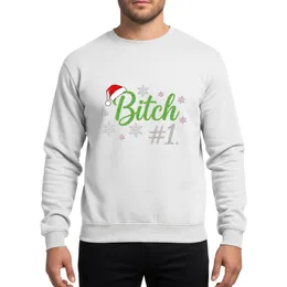 Merry Christmas #1 Green Glitter Script Design With Santa Hat & Snowflakes Sweatshirt