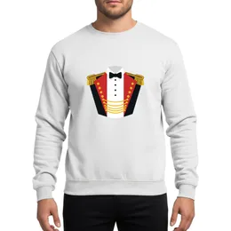 Carnival Ringmaster Showman Red Lapels Gold Buttons White Shirt Bow Tie Sweatshirt
