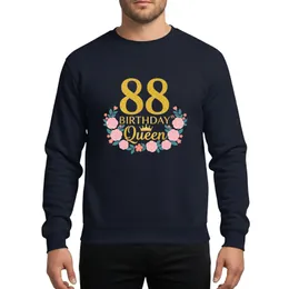 Elegant 88 Year Old Queen Crown Gold Glitter Pink Rose Floral Birthday Sweatshirt