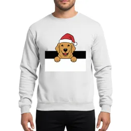 Happy Golden Retriever Dog Santa Hat Christmas Holiday Family Design Sweatshirt