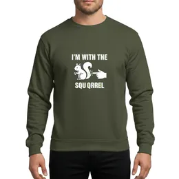 I'm With The Squirrel Halloween Group Costume Distressed Text Acorn Graphic Sweatshirt