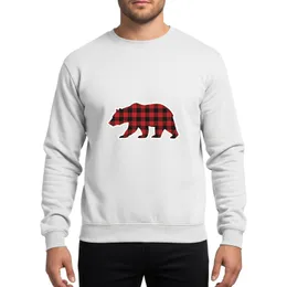 Pop Pop Bear Red Buffalo Plaid Christmas Rustic Family Gift Silhouette Sweatshirt