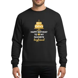 Happy Birthday Favorite Boyfriend Gold Cake White Bold Text Script Celebration Sweatshirt
