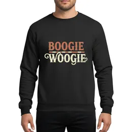 Boogie Woogie Dance Party Vintage Distressed Typographic Music Staff Sweatshirt