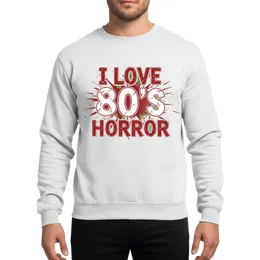 I Love 80s Horror Retro Thriller Film Fan Distressed Blood Splatter Graphic for Halloween Party Sweatshirt