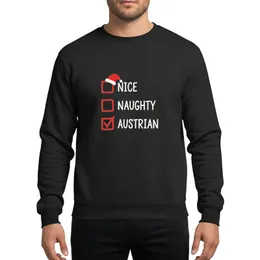 Nice Naughty Austrian Christmas Heritage Hand-Drawn Santa Checkbox Art Sweatshirt