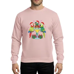 Retro Christmas Parrots Ugly Sweaters Margarita Cocktail Santa Hats Snowflakes Sweatshirt