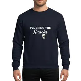 I'll Bring The Snacks Popcorn Fun Group Celebration Event White Minimalist Design Sweatshirt