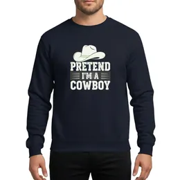 Pretend I'm A Cowboy Distressed Grunge Hat Funny Halloween Party Costume Sweatshirt