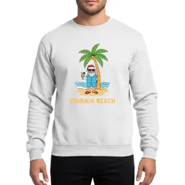 Funny Virginia Beach Vacation Santa Cartoon Hawaiian Shirt Tropical Beach Design Sweatshirt