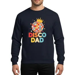Crowned Disco Ball Dad 70s Retro Party Halloween Costume Vibrant Distressed Style Sweatshirt