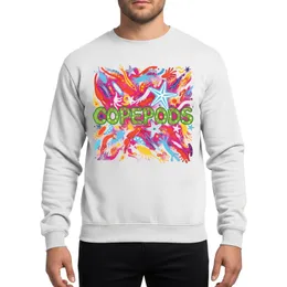 Vibrant Copepod Party Marine Life Graphic Art with Green Blob Letters Sweatshirt