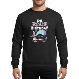 Pa of the Birthday Mermaid Family Whimsical Blue Pink Purple Celebration Design Sweatshirt