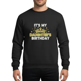 It's My Daughter's Birthday Gold Glitter Tiara Distressed Family Celebration Sweatshirt